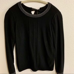 BANANA REPUBLIC classy black sweater with bow